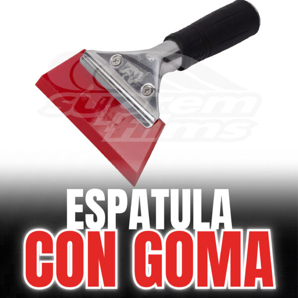 Espátula con goma roja