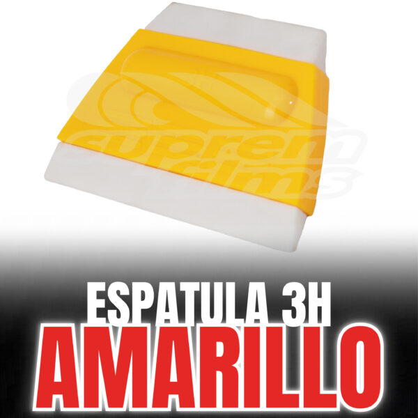 Espátula 3H amarilla con jebe blanco